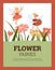 Card or banner layout with cute little flower fairies, flat vector illustration.