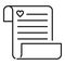 Card birth certificate icon, outline style