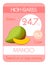 Card of carbohydrates and sugar in fruits. High level. Mango.