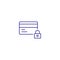 Card credit lock line icon. Payment fraud safety secured