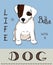 Card with cute Jack Russel terrier puppy