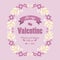 Card decoration happy valentine unique, with pink flower frame seamless. Vector