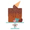 Card design - Birthday, valentine`s day, wedding, engagement. Sweet cake, Ice cream waffle cone, chocolate icing sprinkles, cake