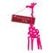 Card with giraffe Valentine`s Day.