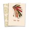 Card, girl in a headdress Indians