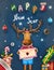 Card Happy New Year with deer