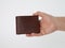 Card holder, wallet in real leather in hand