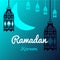 Card with lantern for the Muslim holiday of Ramadan