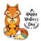 Card for Mothers Day with foxes