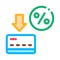 Card Percentage Icon Vector Outline Illustration