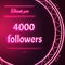 Card with pink neon text Thank you four thousand 4000 followers