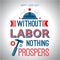 Card quote - without labor nothing prospers. Vector illustration for design.