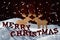 Card, Red Letter, Moose Couple, Snow Merry Christmas, Snowflakes