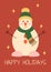 Card snowman happy holidays merry christas