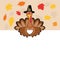 Card for thanksgiving day with turkey. vector
