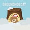 Card to groundhog day. Beginning spring. Vector