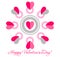 Card Valentine`s Day in a trending flat design. Delicate pattern
