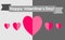 Card Valentine`s Day in a trending flat design. Pink hearts and