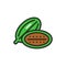 Cardamon seeds color line icon. Spices product. Vector illustration