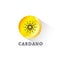 Cardano Crypto Currency with Yellow Coin