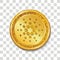 Cardano cryptocurrency icon witth golden