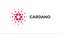 Cardano symbol ADA blockchain cryptocurrency animation. Digital currency Cardano, a logo with an abstract dots
