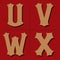 Cardboard alphabet western letters vintage design vector