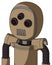 Cardboard Automaton With Bubble Head And Vent Mouth And Three-Eyed