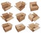 Cardboard box for design. Brown delivery set