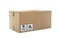 Cardboard box with different packaging symbols isolated. Parcel delivery