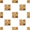 Cardboard Box Flat Icon Seamless Pattern