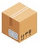 Cardboard box icon. Isometric closed cargo package