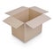 Cardboard box isolated showing inside perspective view on white