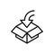 Cardboard box open delivery icon thick line