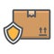 Cardboard Box Protection filled outline icon