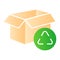 Cardboard box recycle flat icon. Paper box color icons in trendy flat style. Package recycling gradient style design