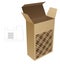 Cardboard box with stenciled window die cut template and 3D mockup