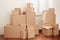 Cardboard boxes in apartment