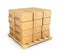 Cardboard boxes on palette. Deliver concept. 3D Icon isolated