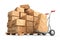 Cardboard boxes on pallet. Cargo, delivery and transportation