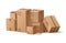 Cardboard boxes stack. Cartoon pile of delivery package for storage and shipping. Cargo in warehouse. Isolated square