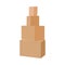 Cardboard boxes stacked on each other, on white background, Vector