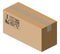 Cardboard brown box isometric view 3d illustration with shipping marks