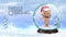Cardboard Character in a Snow Globe Merry Christmas