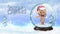 Cardboard Character in a Snow Globe with Seasons Greetings