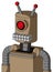 Cardboard Droid With Cylinder Head And Keyboard Mouth And Cyclops Eye And Double Led Antenna