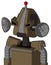 Cardboard Droid With Droid Head And Dark Tooth Mouth And Angry Eyes And Single Led Antenna