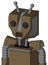 Cardboard Droid With Mechanical Head And Speakers Mouth And Two Eyes And Double Antenna