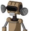 Cardboard Droid With Multi-Toroid Head And Teeth Mouth And Black Visor Eye