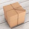 Cardboard Gift Box with Rope and Wooden Craft Tag with Handmade